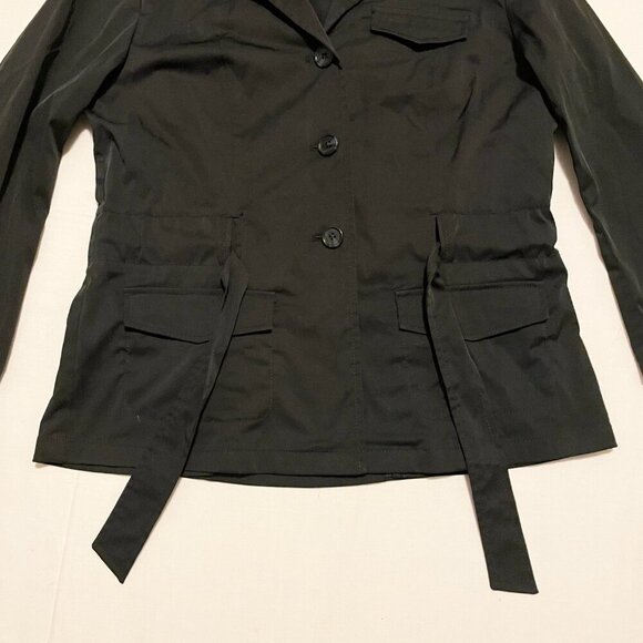 Banana Republic Belted Black Blazer Jacket Womens Size 12 - Picture 3 of 16